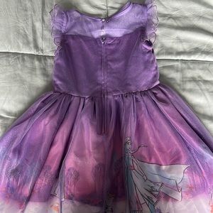 Disney Store Frozen Girls Fancy Party Dress Purple Elsa Anna Olaf Ice